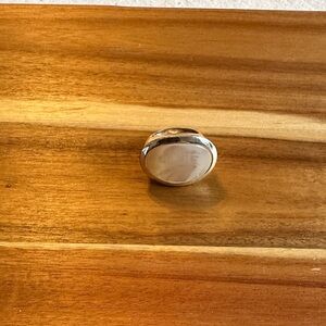 Silver and White Stone Ring